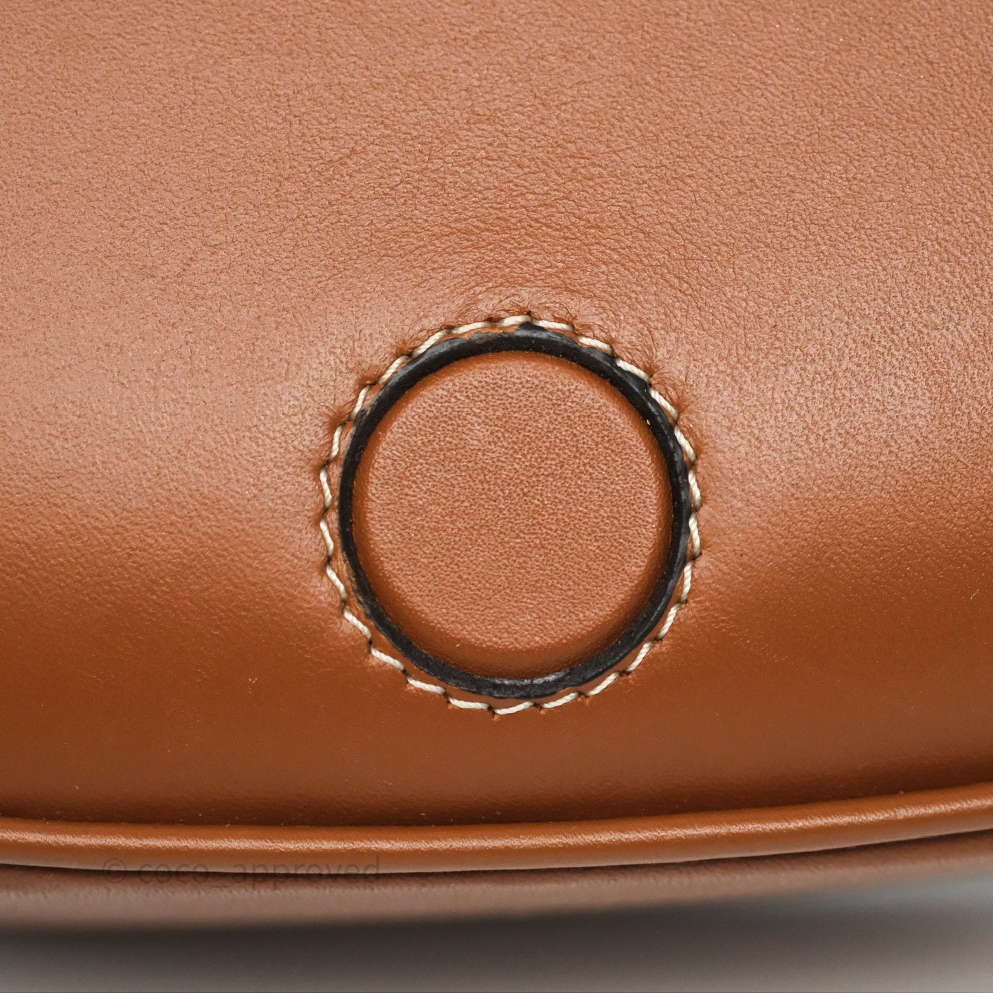 Celine Gold Studs Folco Cuir Triomphe in Smooth Calfskin Tan