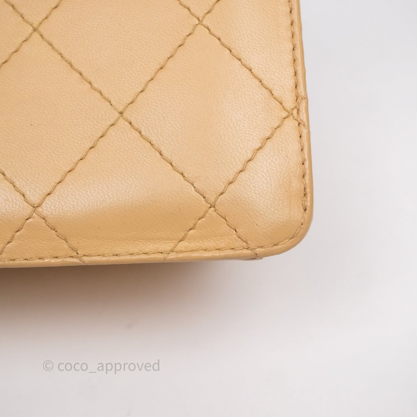 Chanel Vintage Quilted Kelly Shoulder Bag Beige Silver Hardware