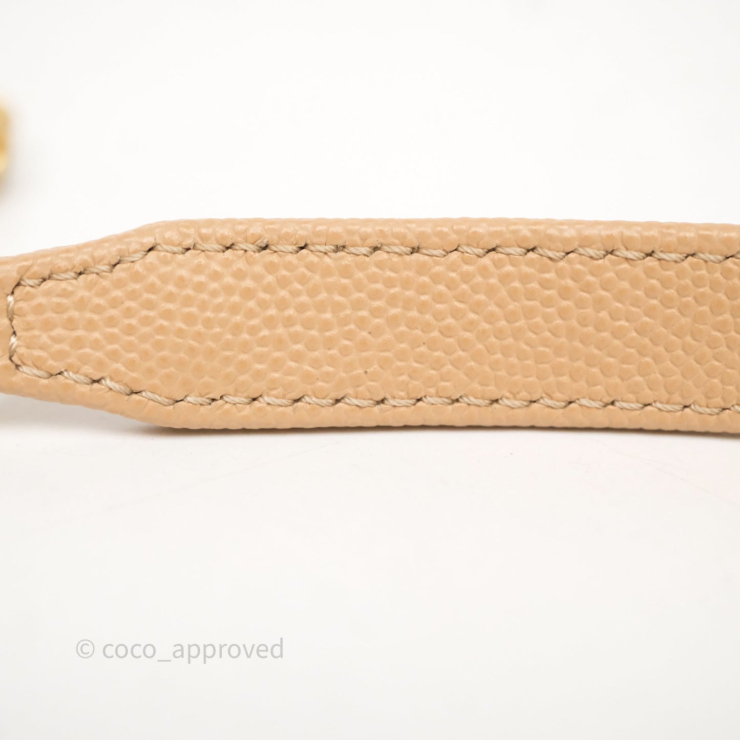 Chanel Small Coco Handle Quilted Beige Caviar Gold Hardware Lizard Handle
