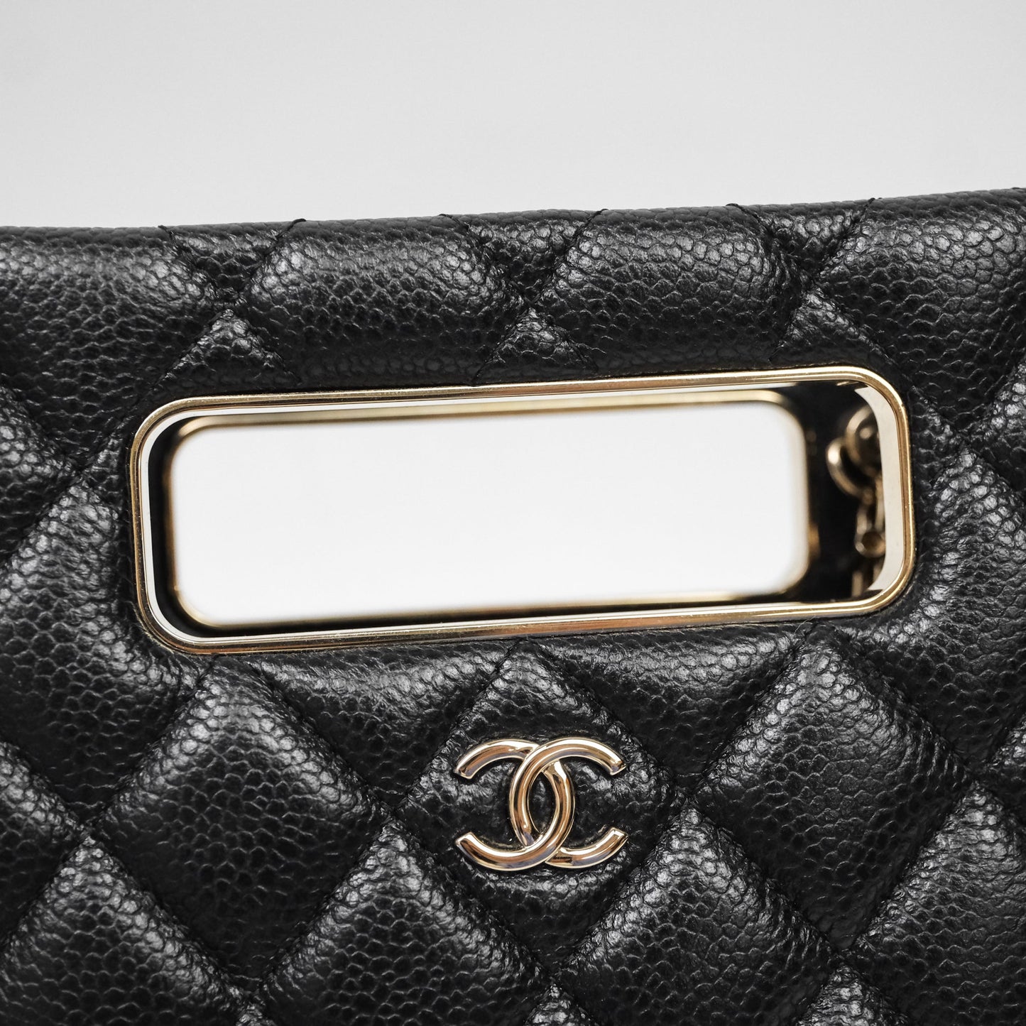 Chanel Evening Bag Caviar Black Gold Hardware