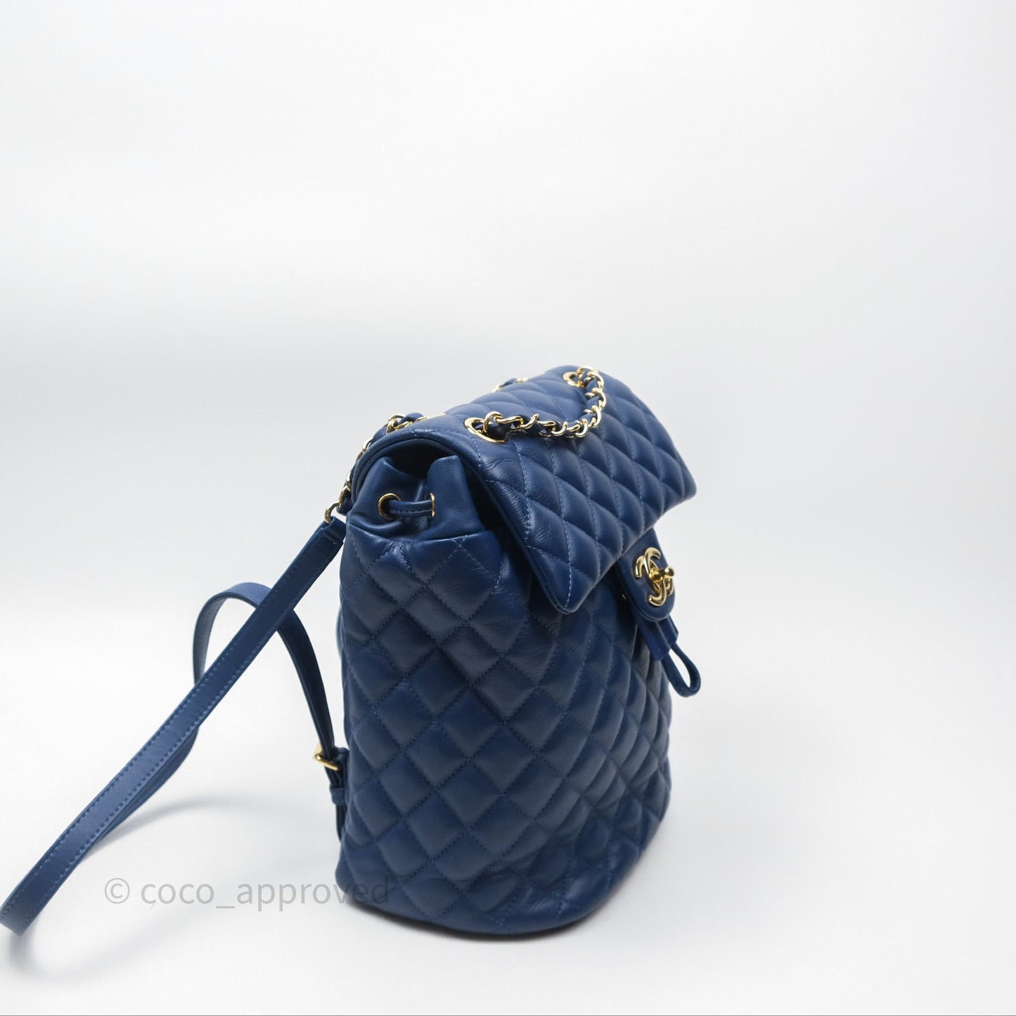 Chanel Quilted Small Urban Spirit Backpack Calfskin Navy Gold Hardware