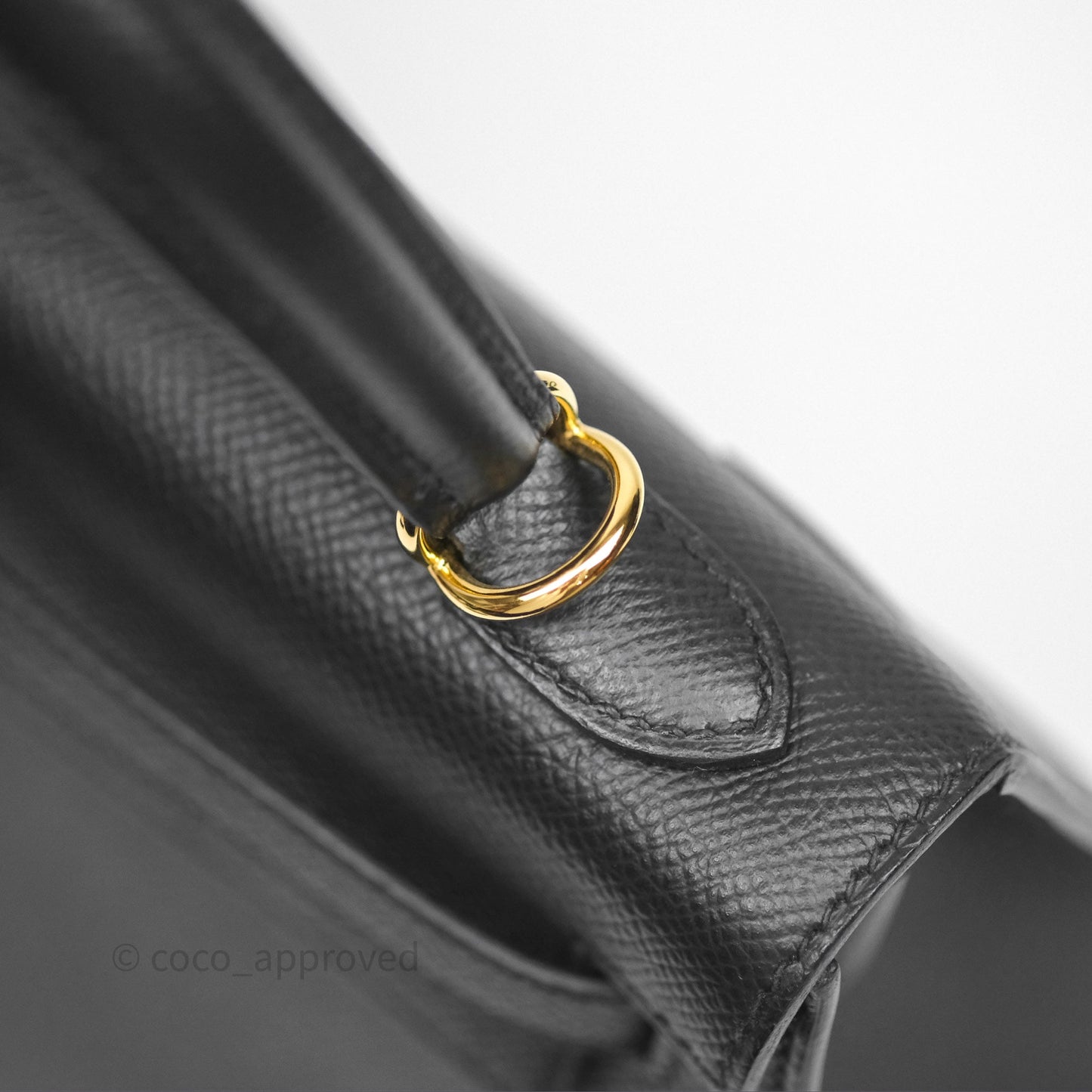 Hermès Sellier Kelly 25 Black Noir 89 Epsom Gold Hardware