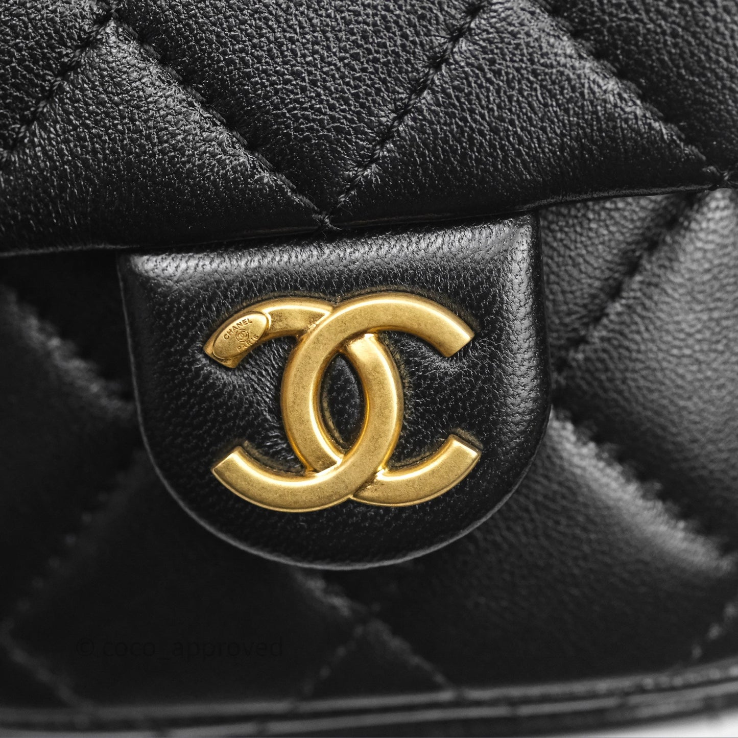 Chanel Double Pocket Black Lambskin Gold Hardware