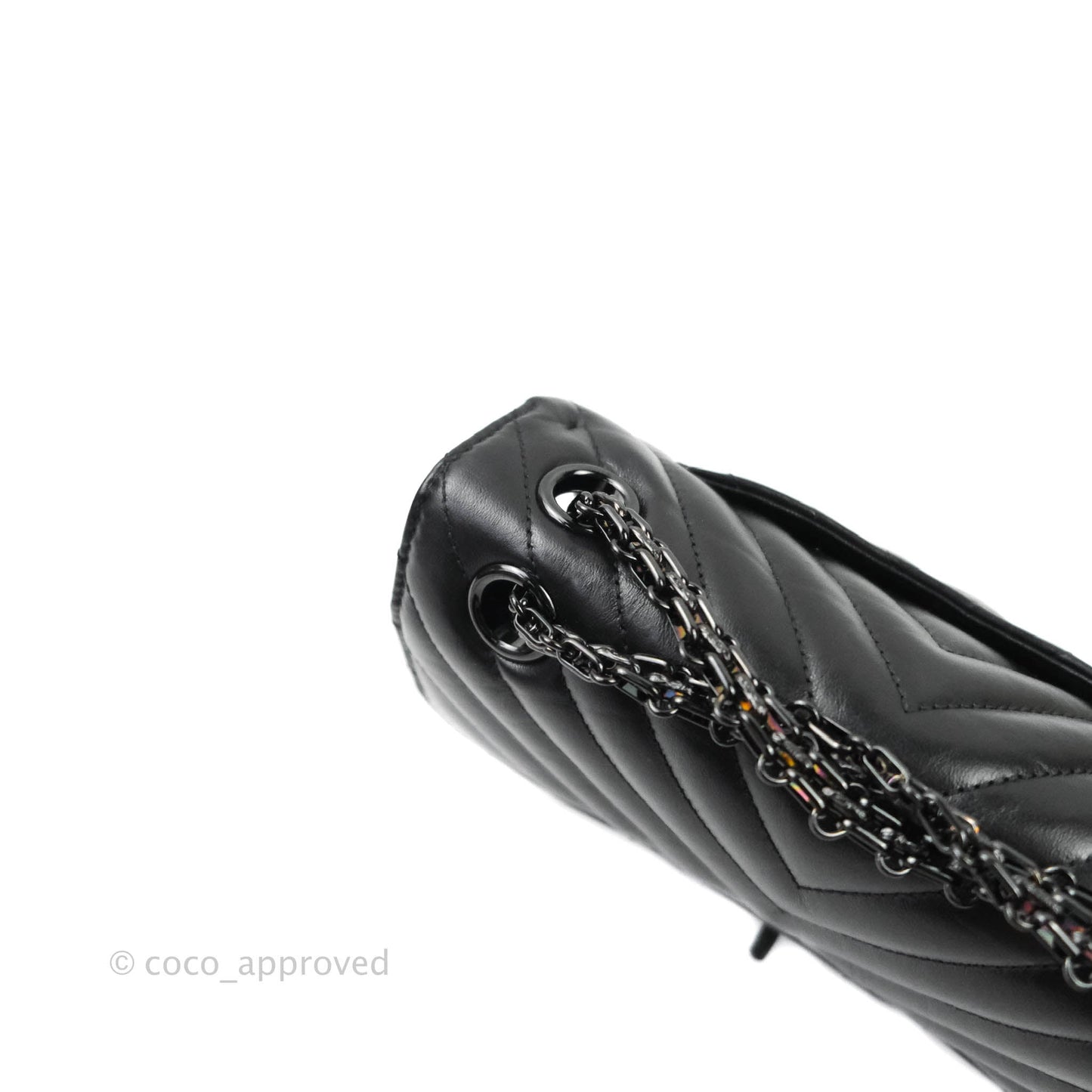 Chanel Mini Reissue 224 So Black Chevron Calfskin Black Hardware