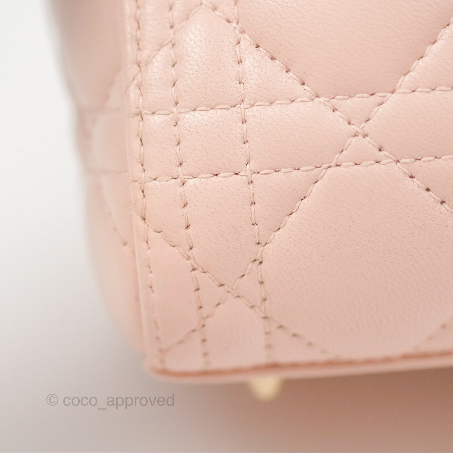 Christian Dior Medium Lady Dior Cannage Light Pink Lambskin Gold Hardware