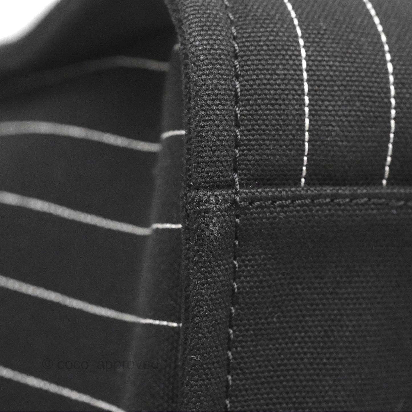 Chanel Large Deauville Black White Striped Canvas Aged Silver Hardware 23S