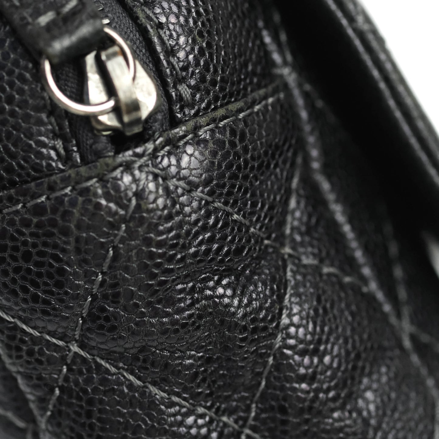 Chanel Jumbo Easy Flap Bag Caviar Dark Grey Ruthenium Hardware
