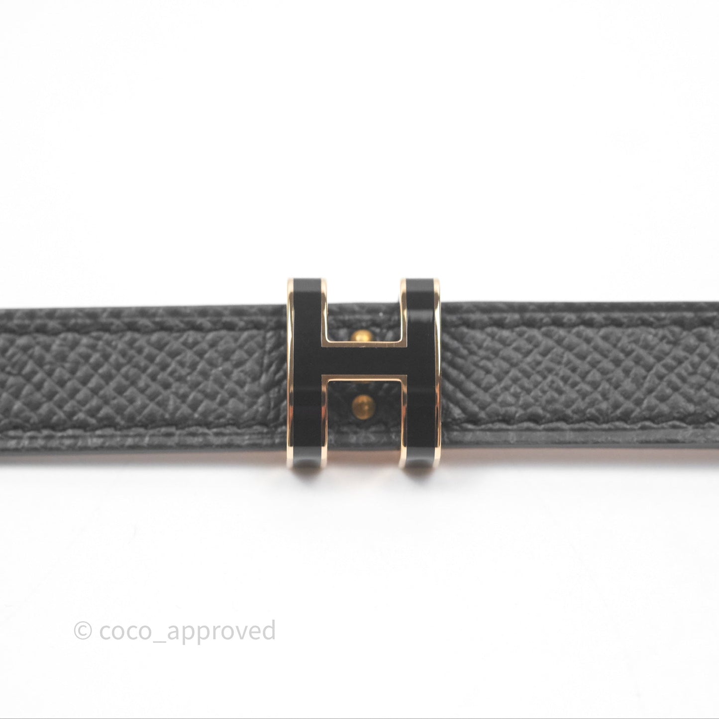 Hermès Pop H 15 Belt Noir Epsom Rose Gold Hardware