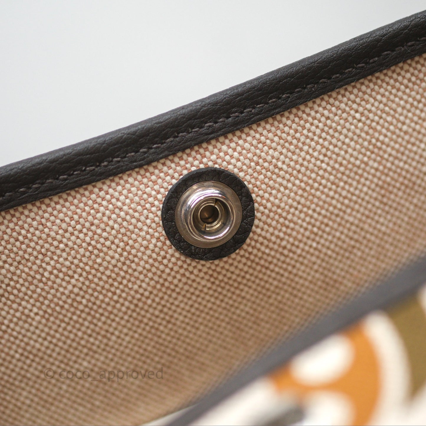 Hermès Garden Party 36 Printed H Plume Canvas/ Negonda Caramel 28/ Ecru-beige 14/ Ebene 46