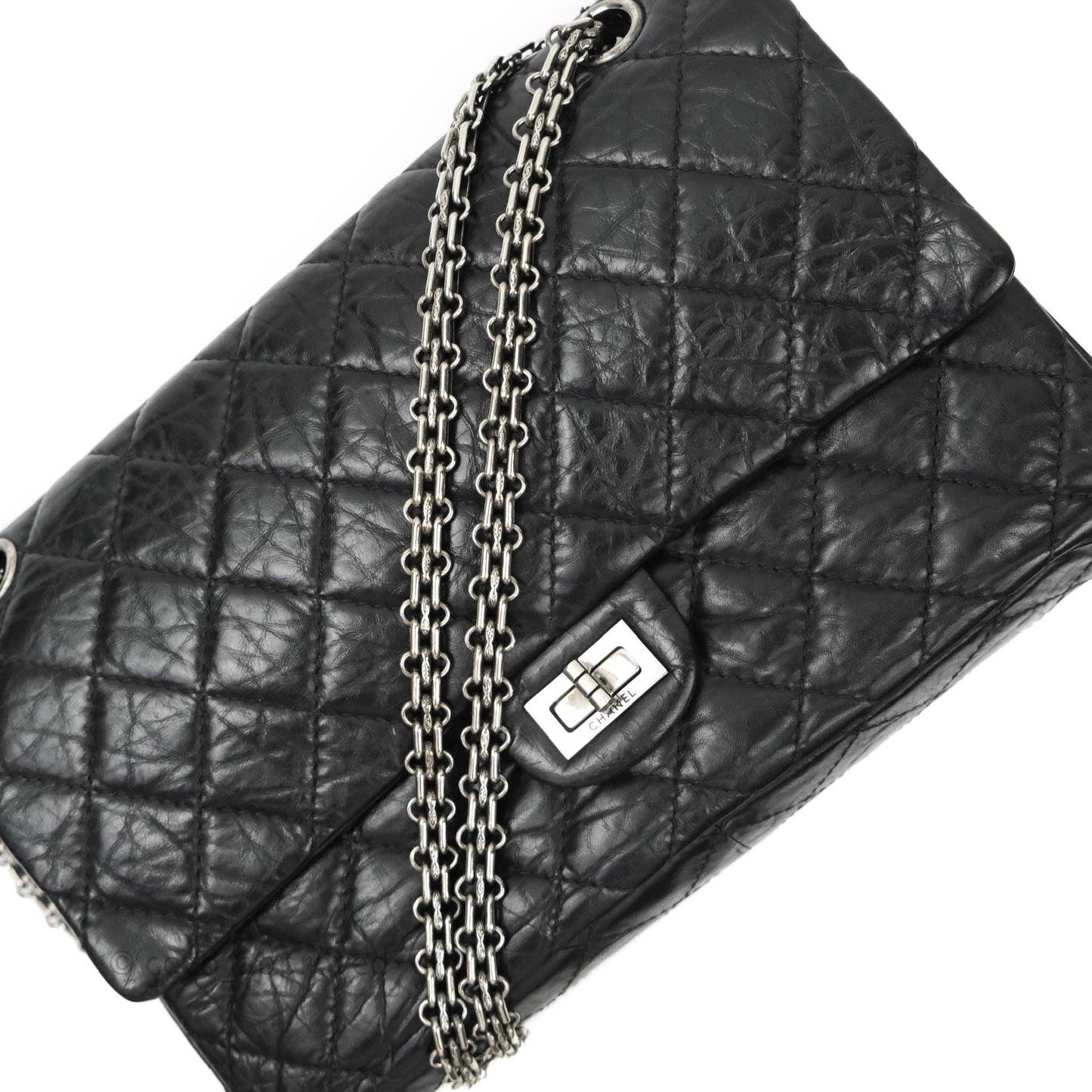 Chanel Reissue Quilted Aged Calfskin Black Ruthenium Hardware 226