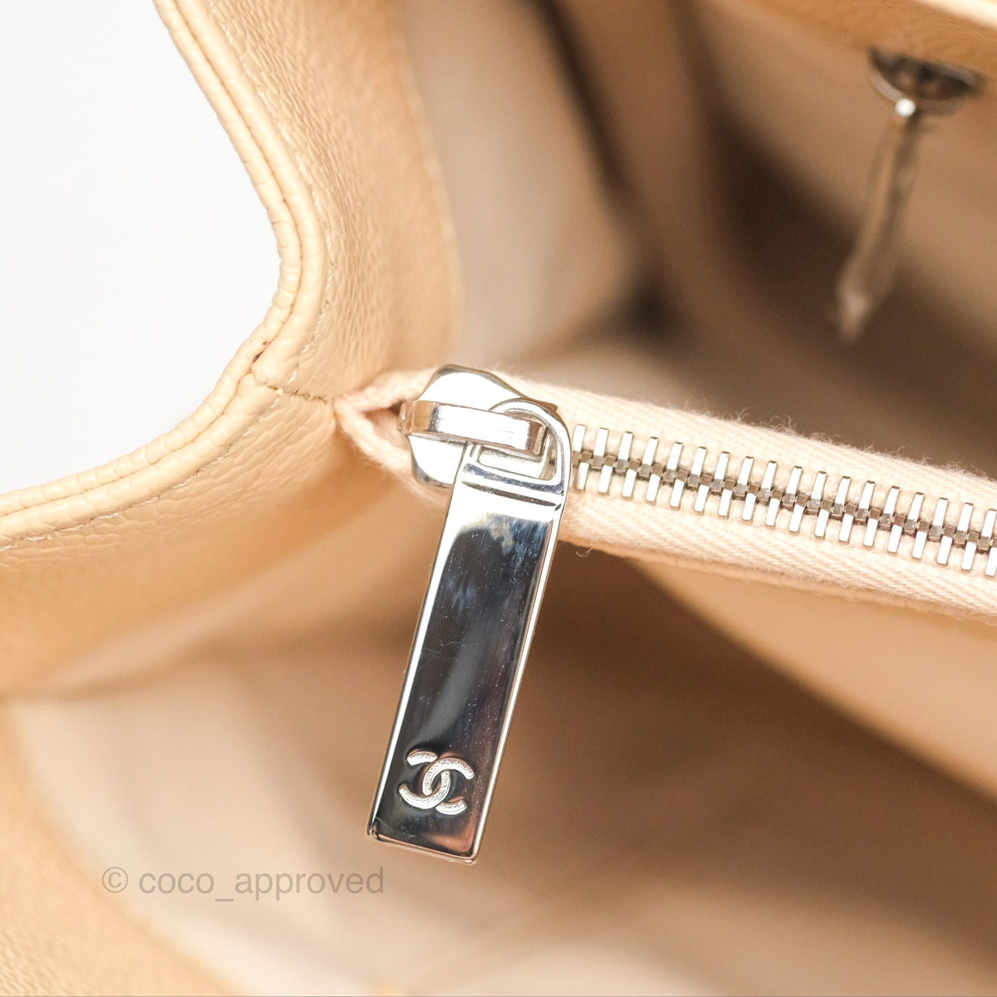 Chanel GST Beige Caviar Silver Hardware