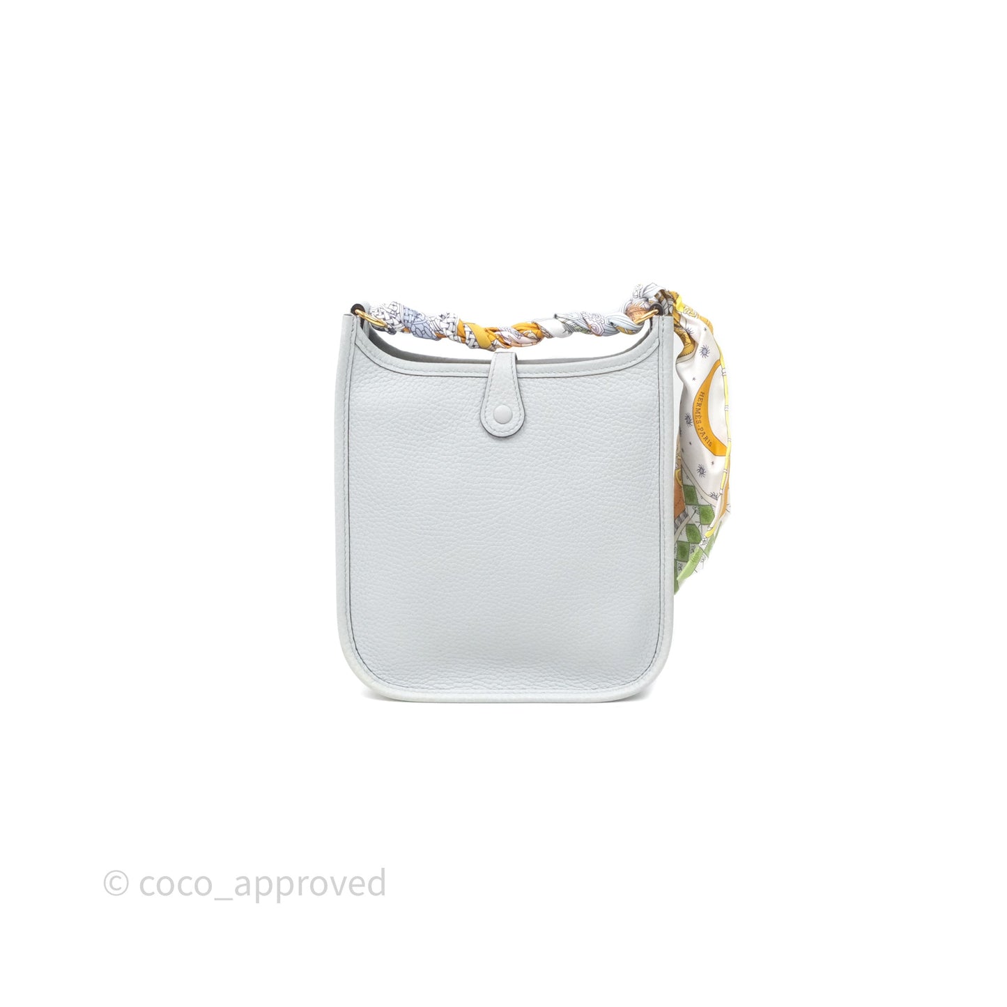 Hermès Mini Evelyne 16 Bleu Pale 08 Clemence Gold Hardware
