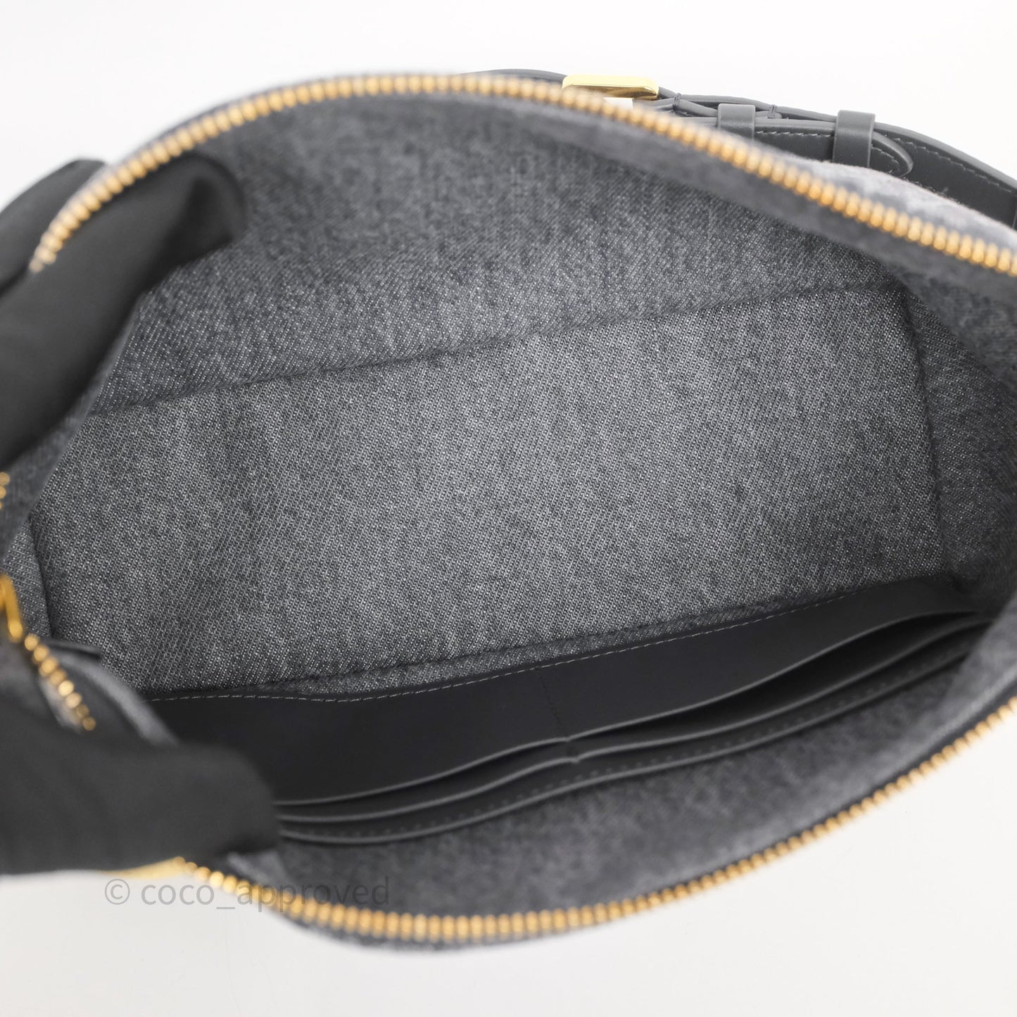 Christian Dior Diorstar Hobo Bag with Chain Gray Denim Dior Oblique Jacquard