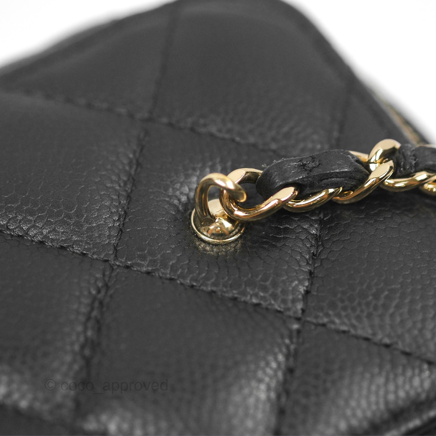 Chanel Vanity Rectangular with CC Chain Black Caviar Gold Hardware