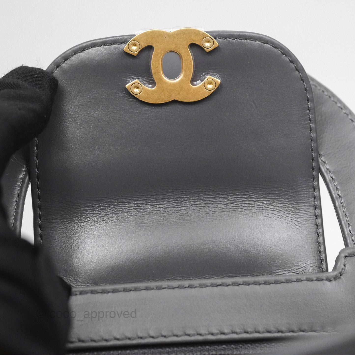 Chanel Kelly Bag Quilted Grey Shiny Calfskin Aged Gold Hardware