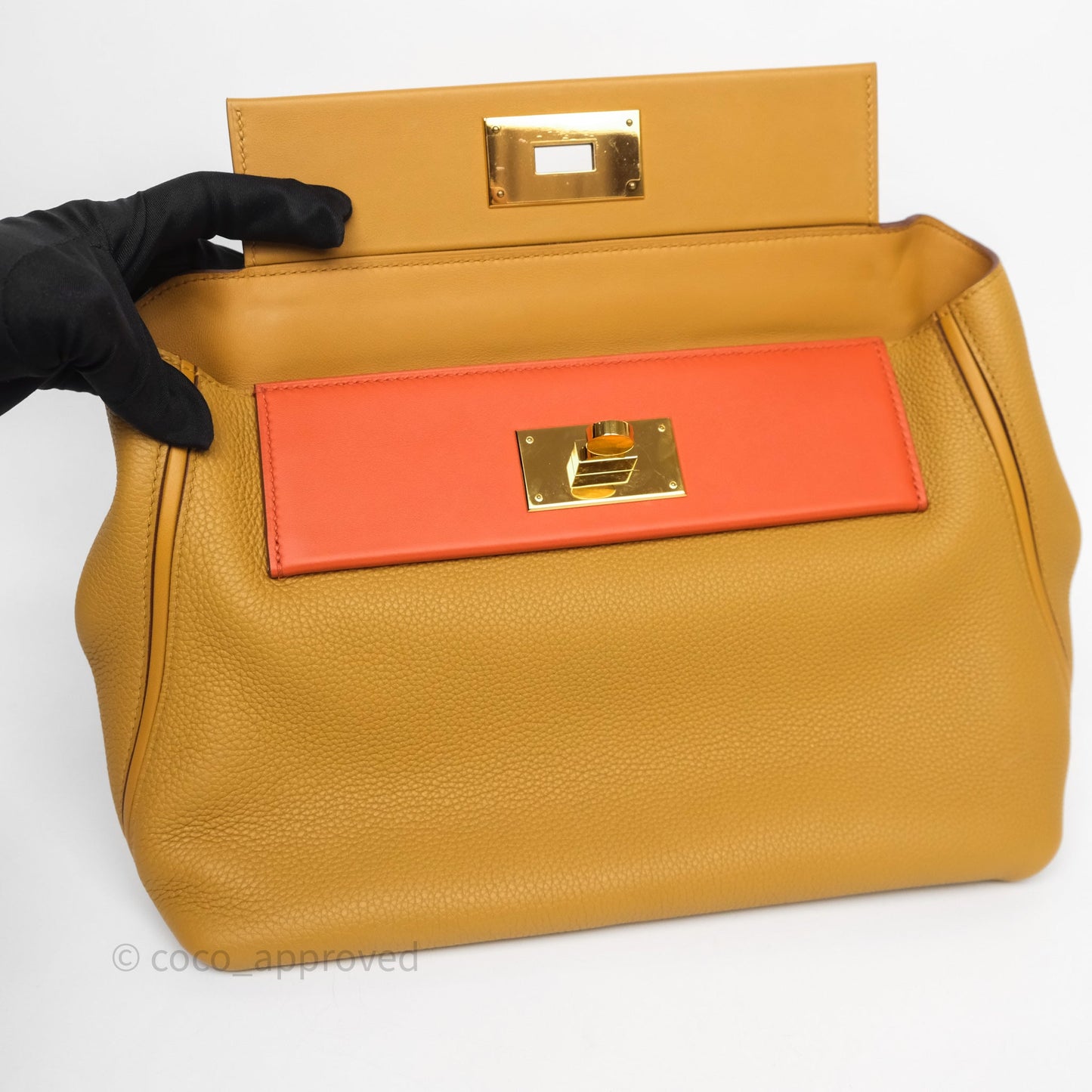 Hermès 24/24 29 Sesame 2S/ Terre Battue R1 Clemence/ Swift Gold Hardware