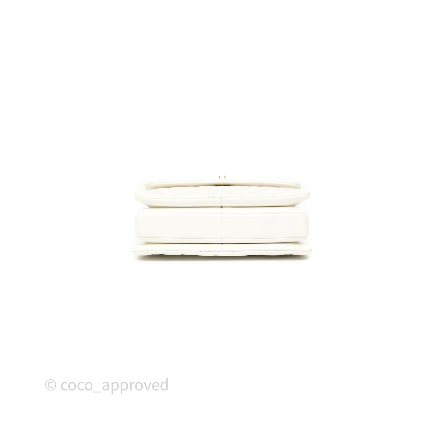 Chanel Mini Trendy CC Handle Bag Lacquered Logo White Lambskin