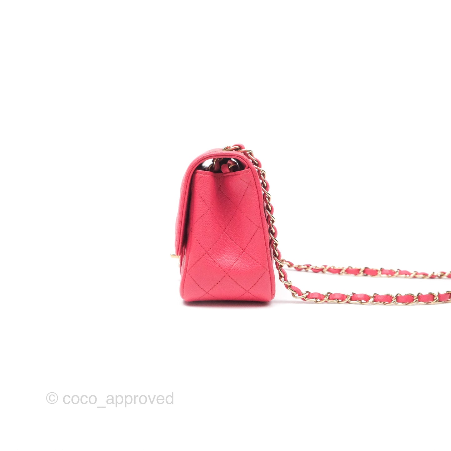 Chanel Mini Square Pink Caviar Gold Hardware 17C
