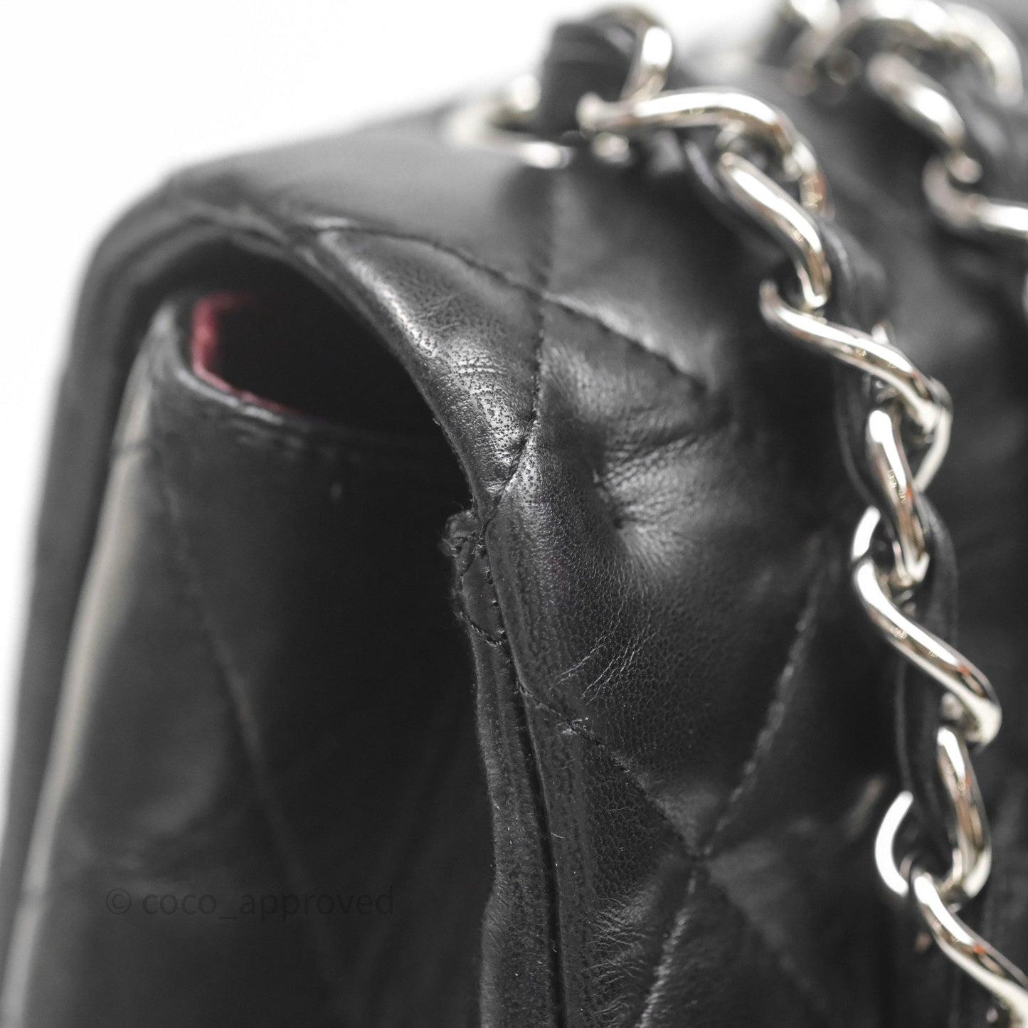 Chanel Jumbo Single Flap Black Lambskin Silver Hardware