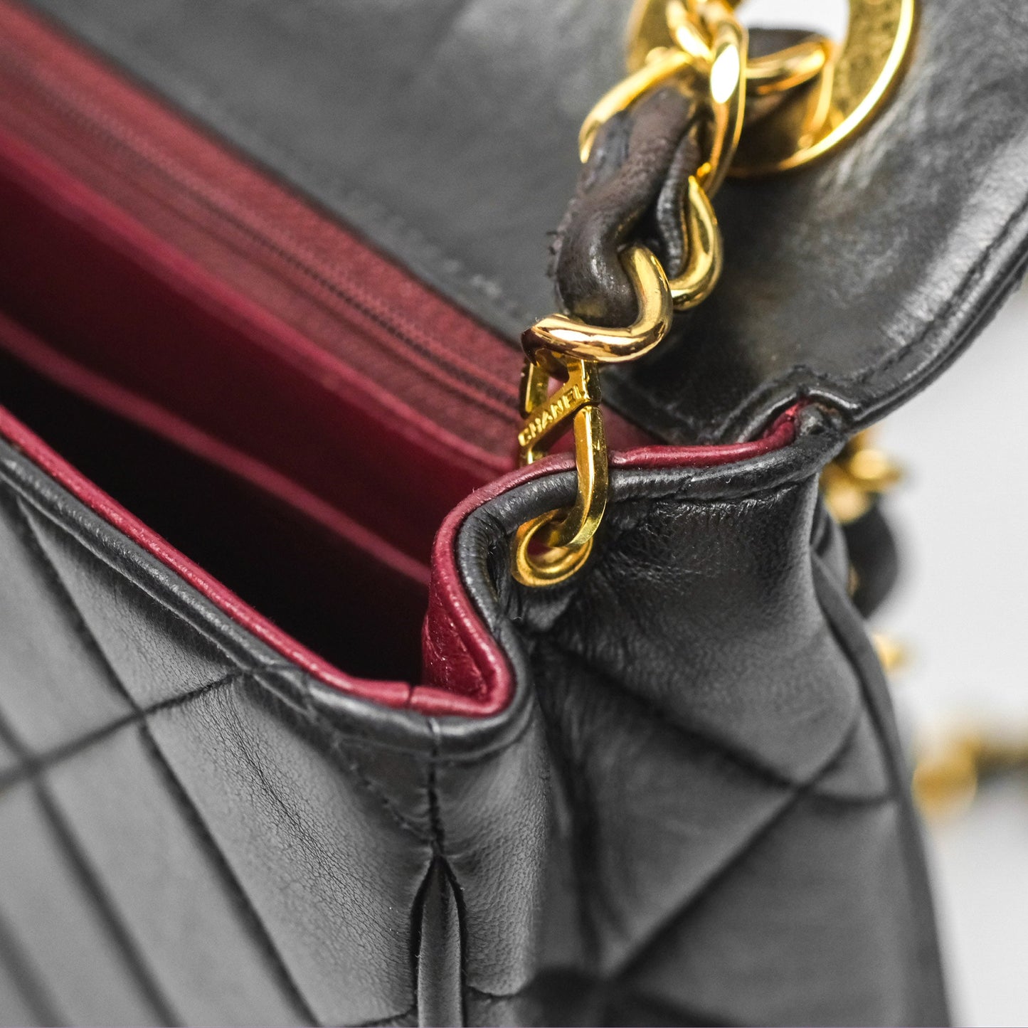 Chanel Vintage Flap Bag Black Lambskin 24K Gold Hardware