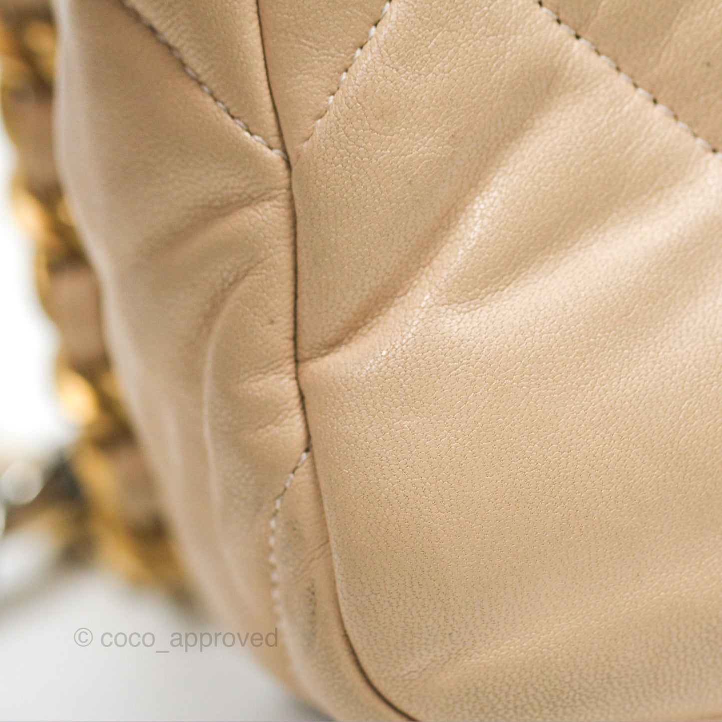 Chanel 19 Small Beige Goatskin Mixed Hardware