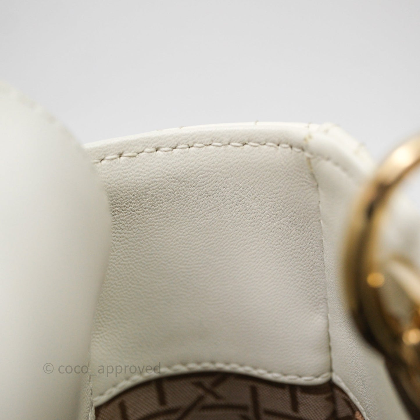 Christian Dior Small My ABCDior Lady Dior Bag White Cannage Lambskin Gold Hardware