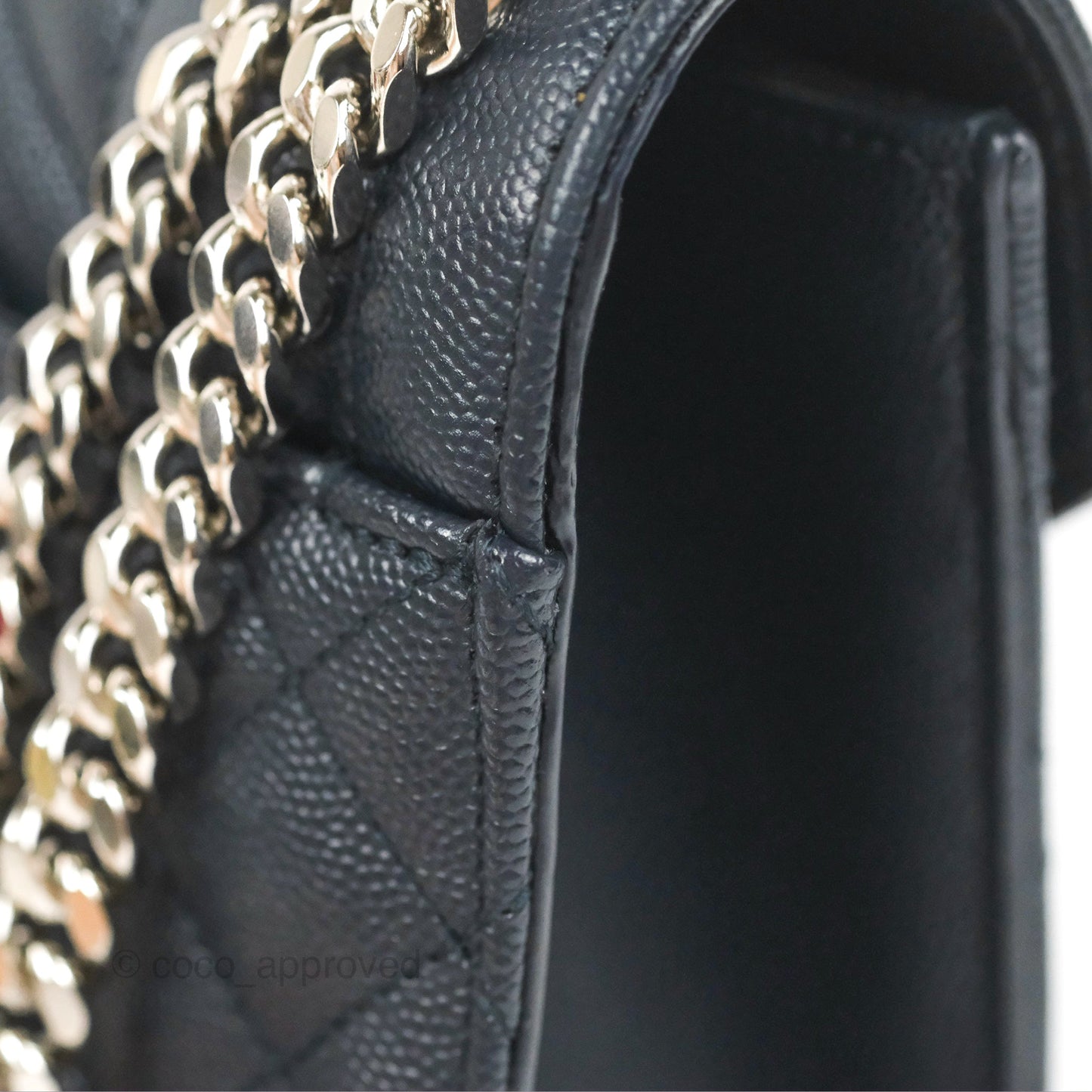 Saint Laurent Medium Envelope Navy Caviar Silver Hardware