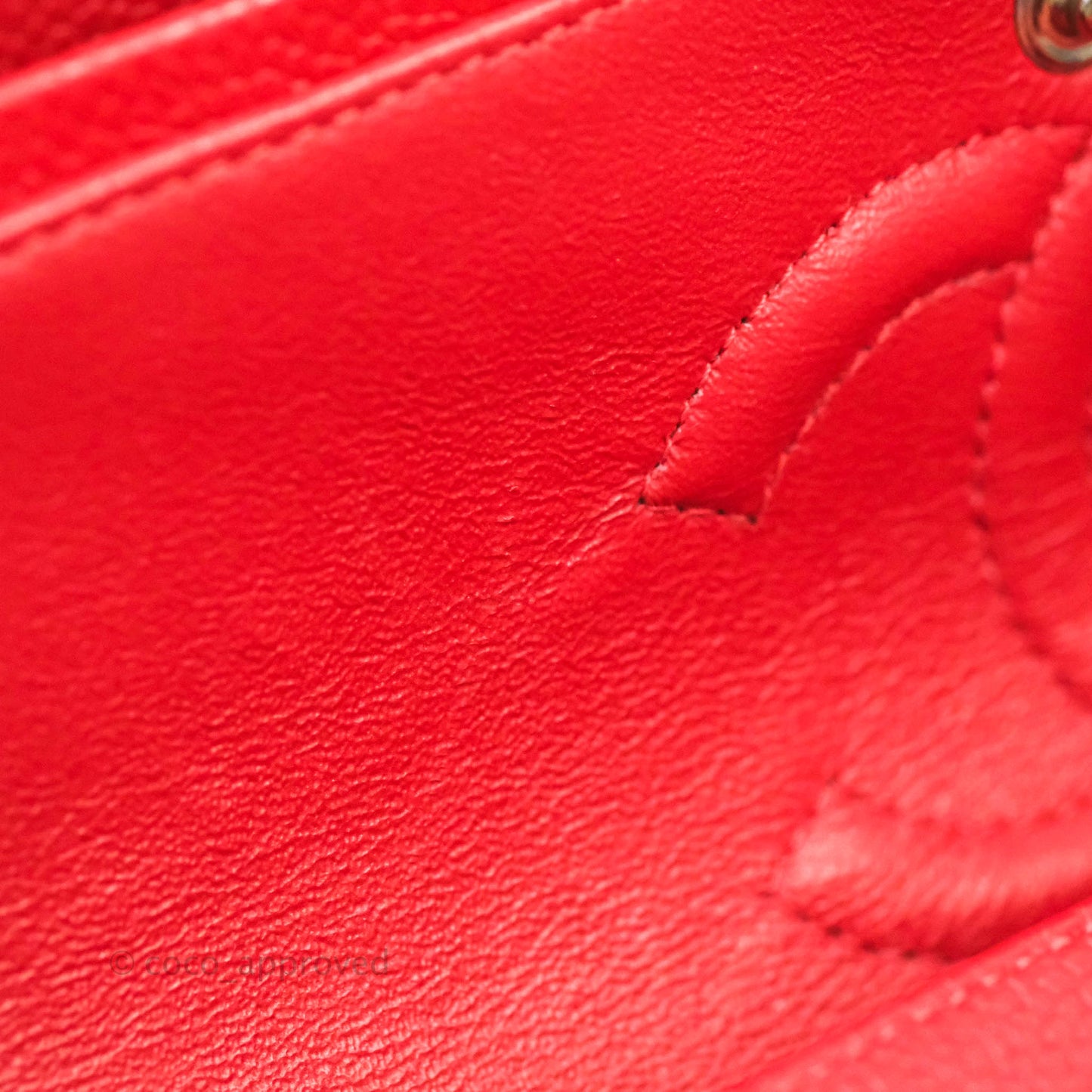 Chanel Classic M/L Medium Double Flap Red Caviar Silver Hardware