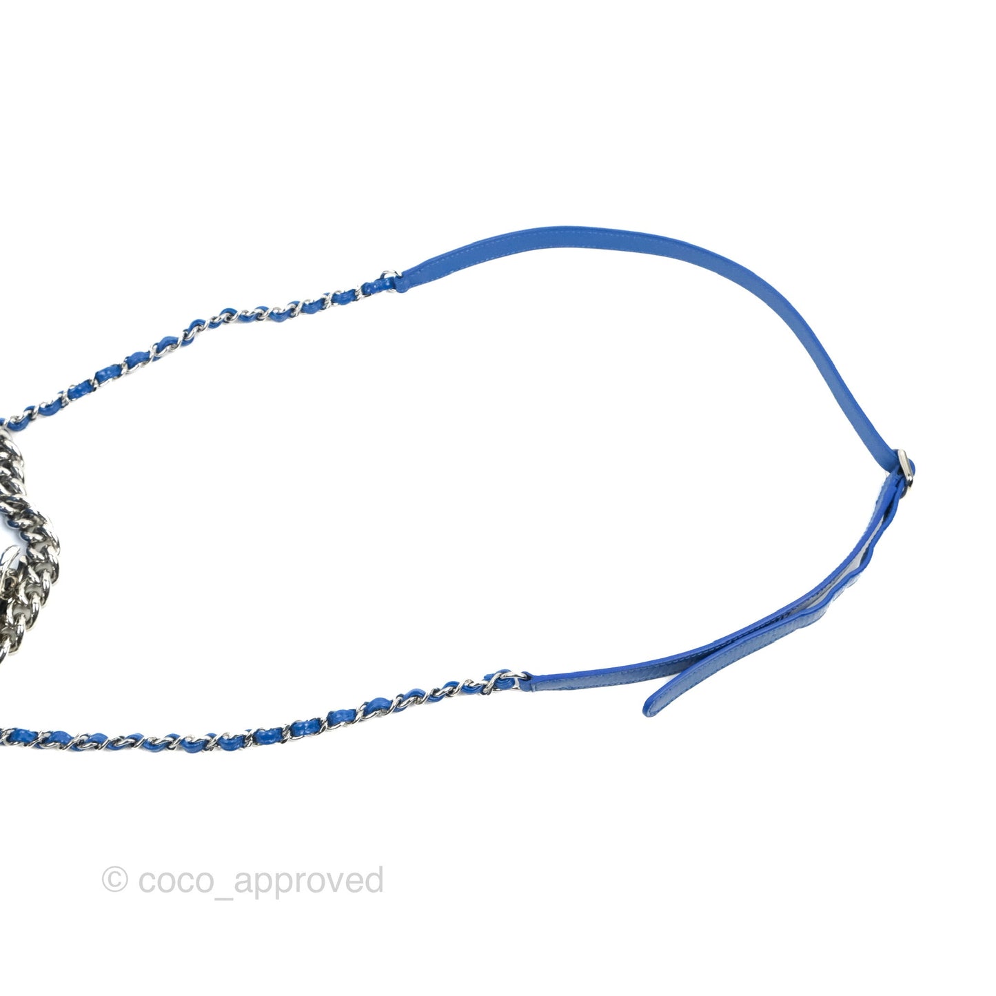 Chanel Round As Earth Bag with Owl Charm Blue Patent Silver Hardware