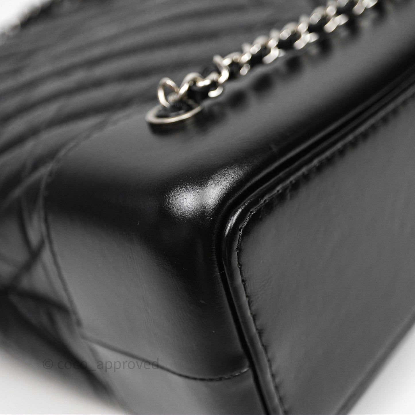 Chanel Small Chevron Gabrielle Backpack Black Aged Calfskin