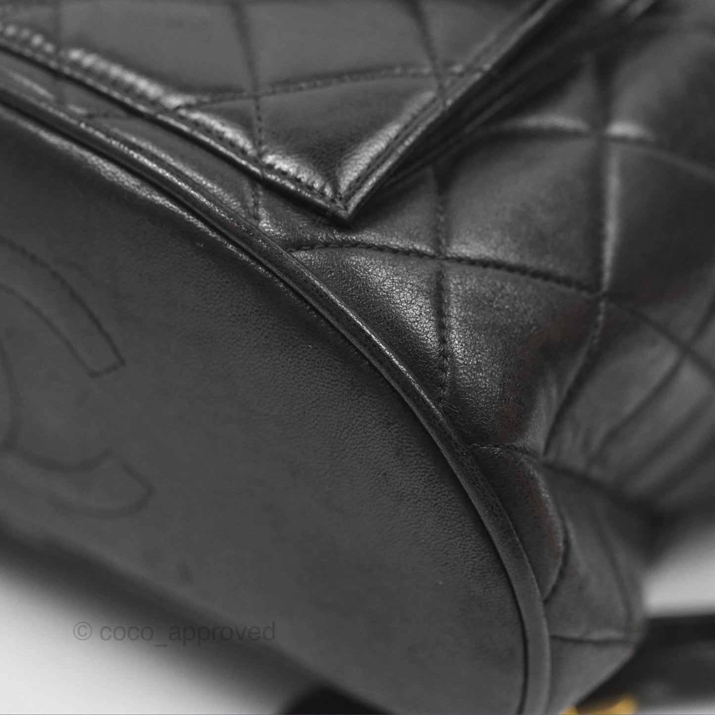 Chanel Vintage CC Duma Backpack Black Lambskin 24K Gold Hardware