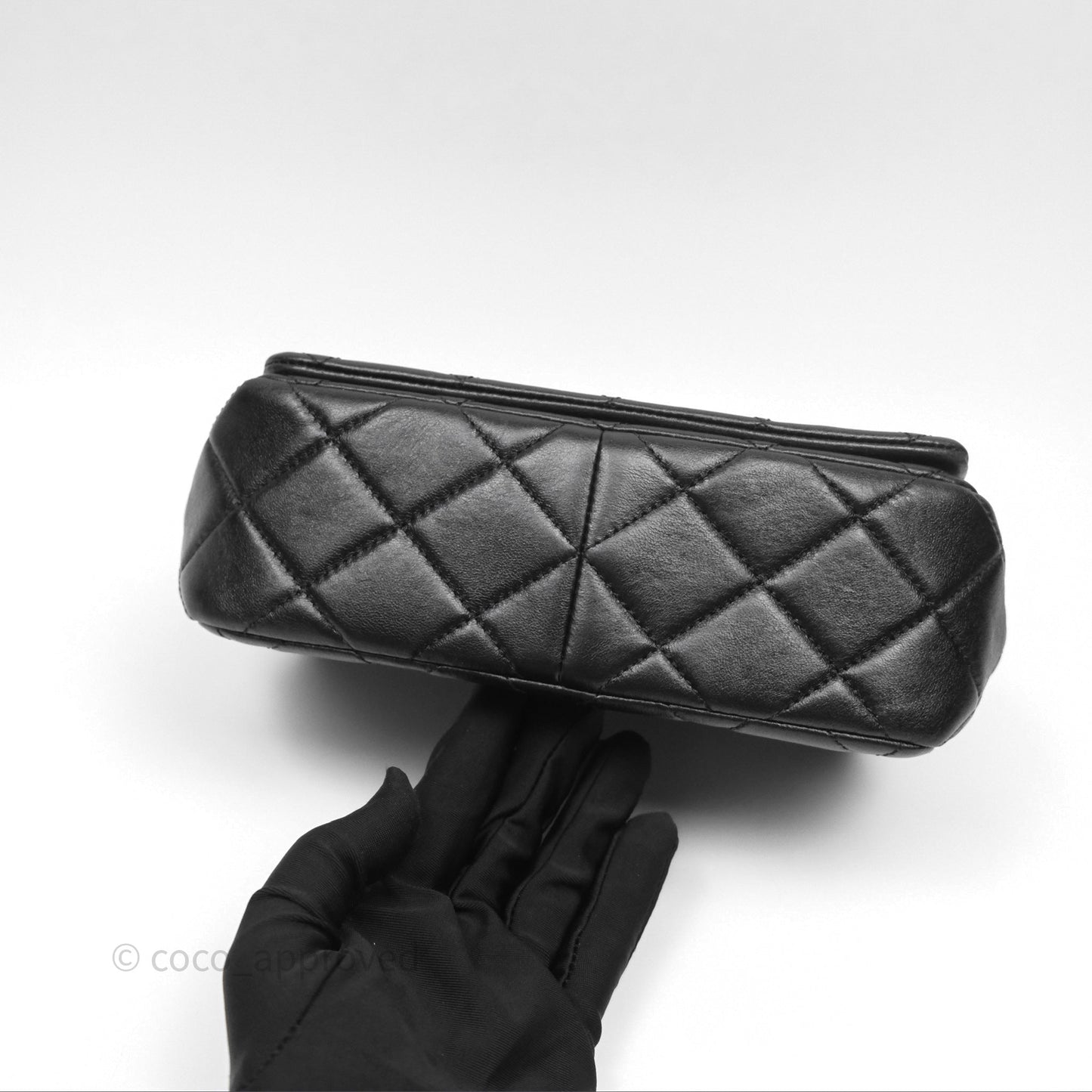 Chanel Flap Bag Black Lambskin Aged Gold Hardware 24P