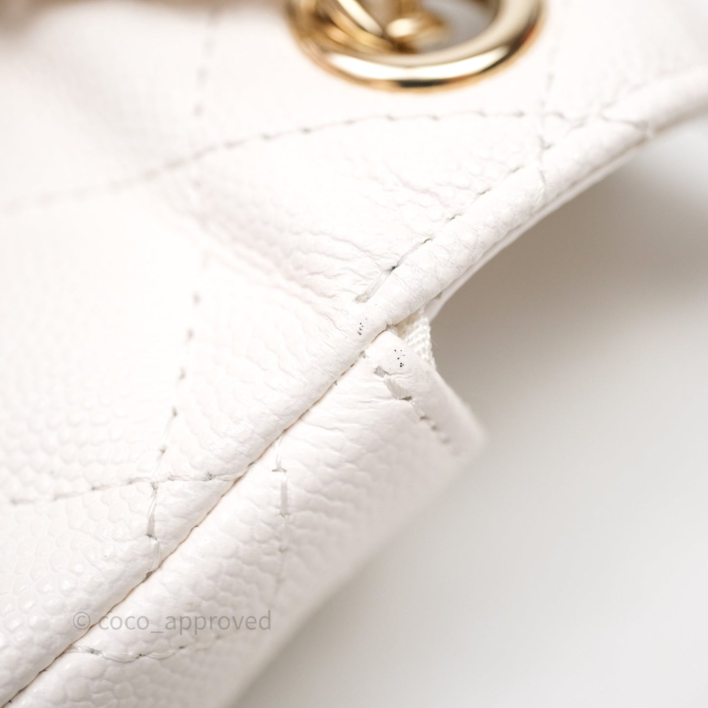 Chanel Mini Flap Belt Bag Caviar White Gold Hardware