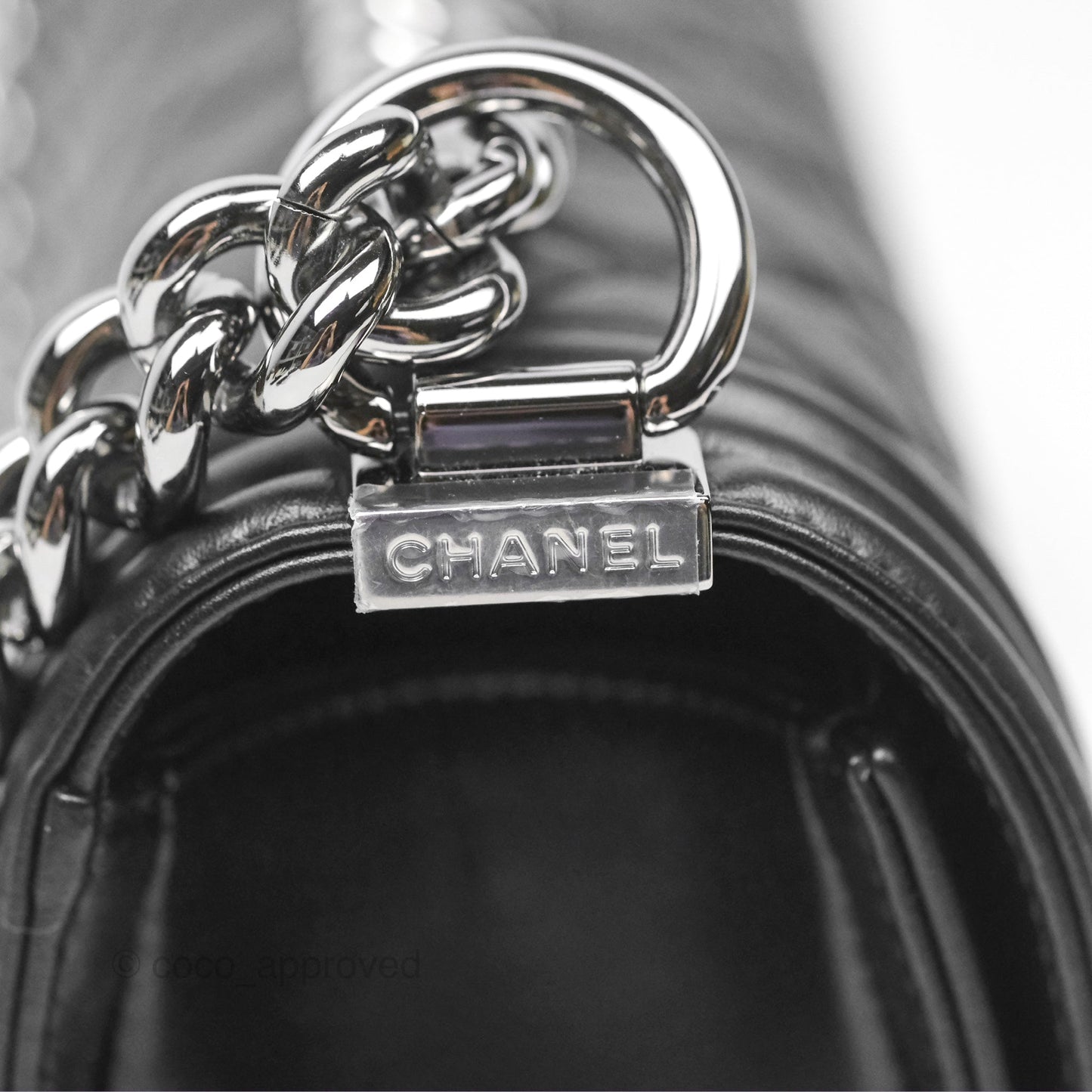 Chanel Medium Boy Quilted Black Calfskin Dark Silver Hardware