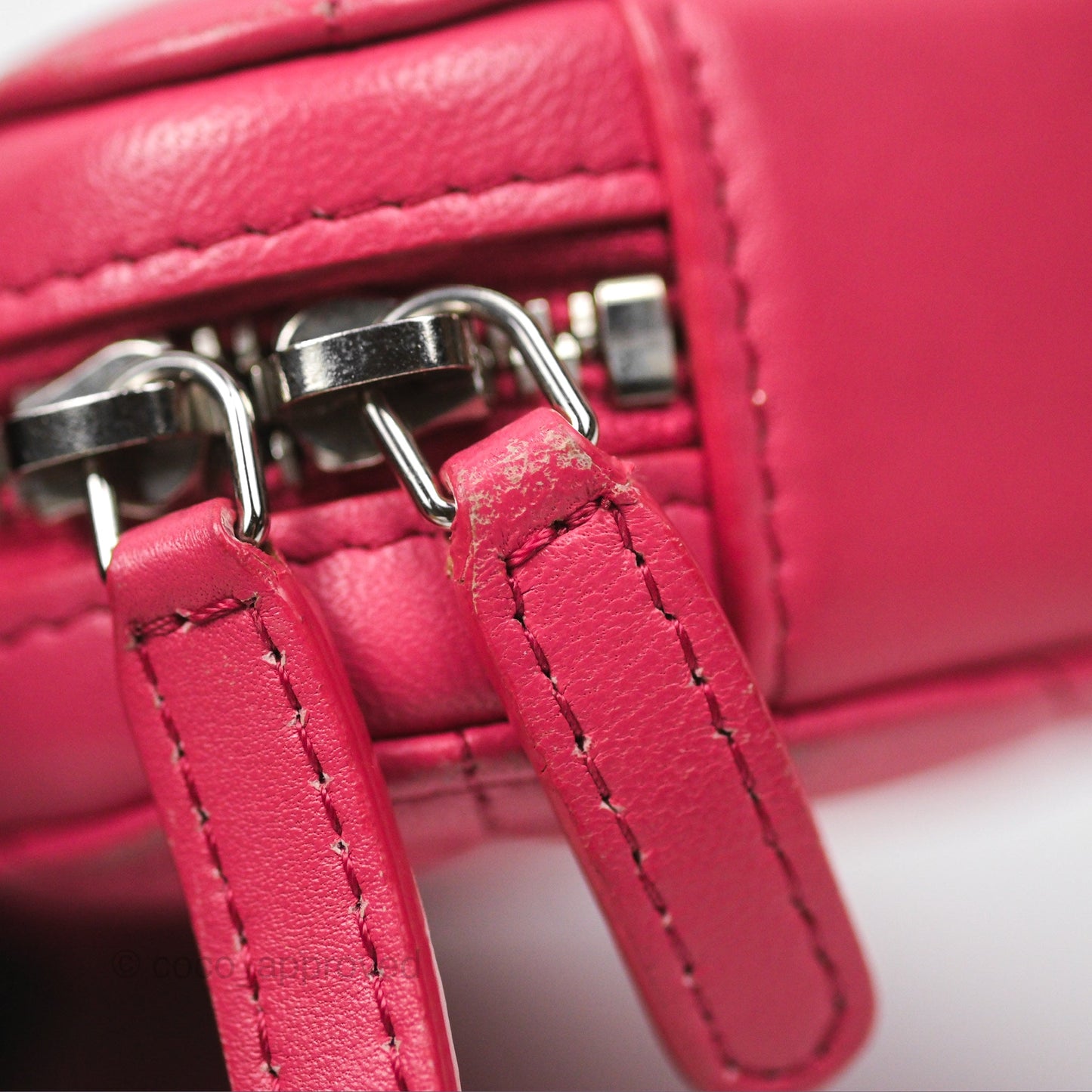 Chanel Quilted Phone Holder Pink Lambskin Silver Hardware