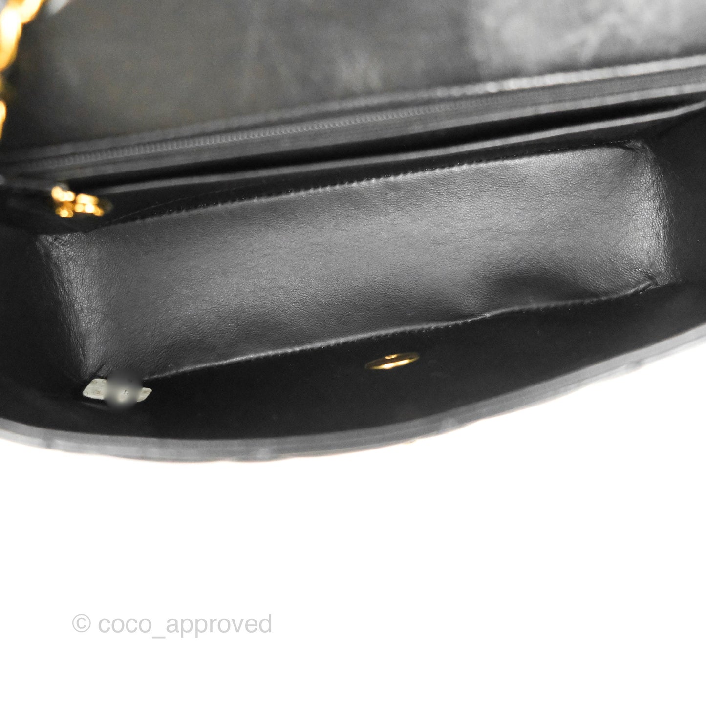 Chanel Small Vintage Quilted Classic Diana Flap Bag Black Lambskin 24K Gold Hardware