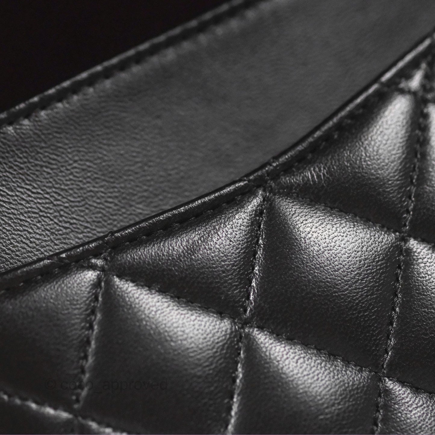Chanel Classic M/L Medium Flap Quilted Black Lambskin Silver Hardware