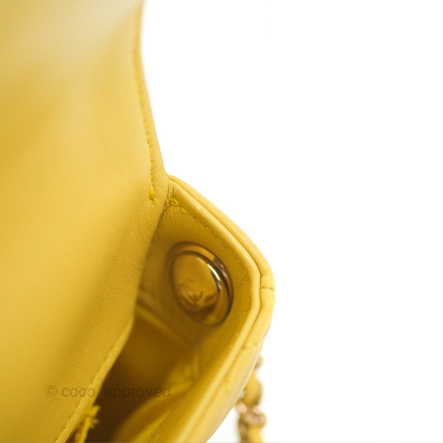 Chanel Side Packs Shoulder Bags Yellow White Lambskin Gold Hardware 19S