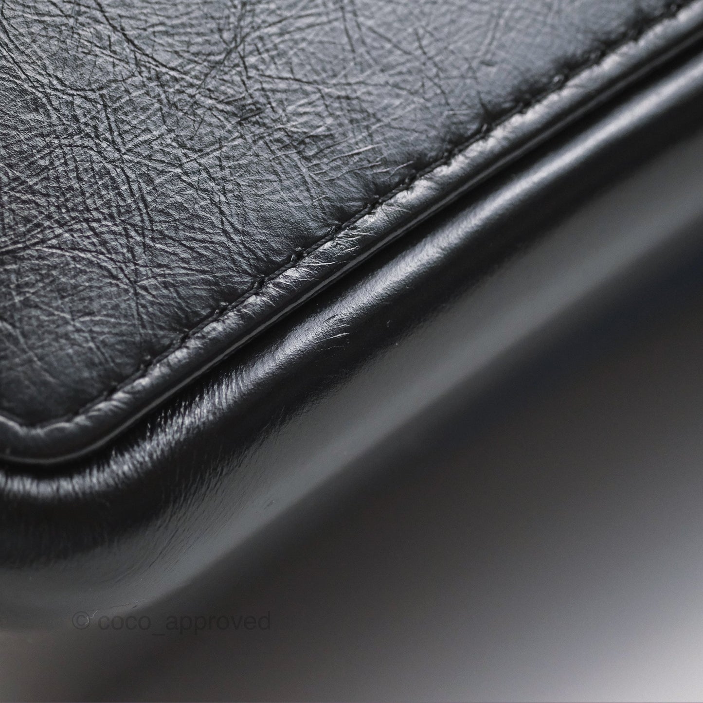 Chanel Large Gabrielle Hobo Navy Black Aged Calfskin Mixed Hardware