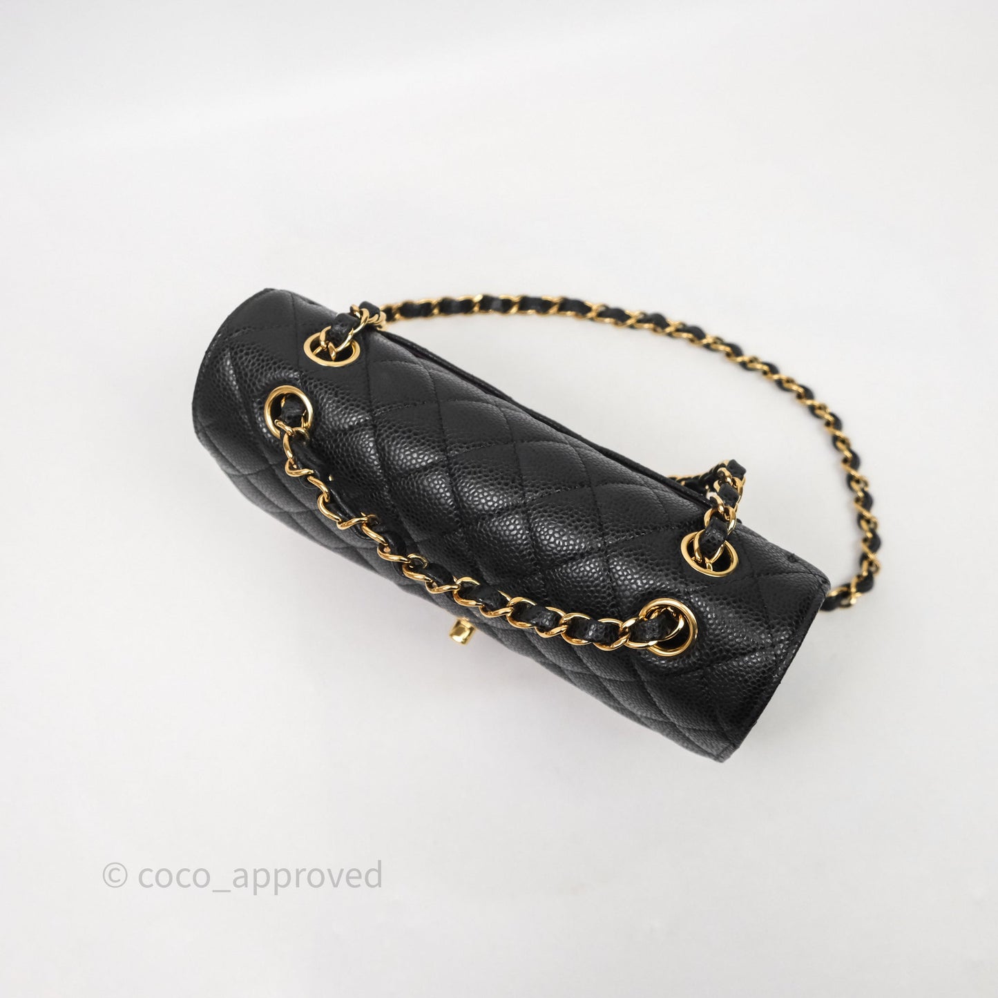 Chanel Small Classic Flap Quilted Black Caviar Gold Hardware