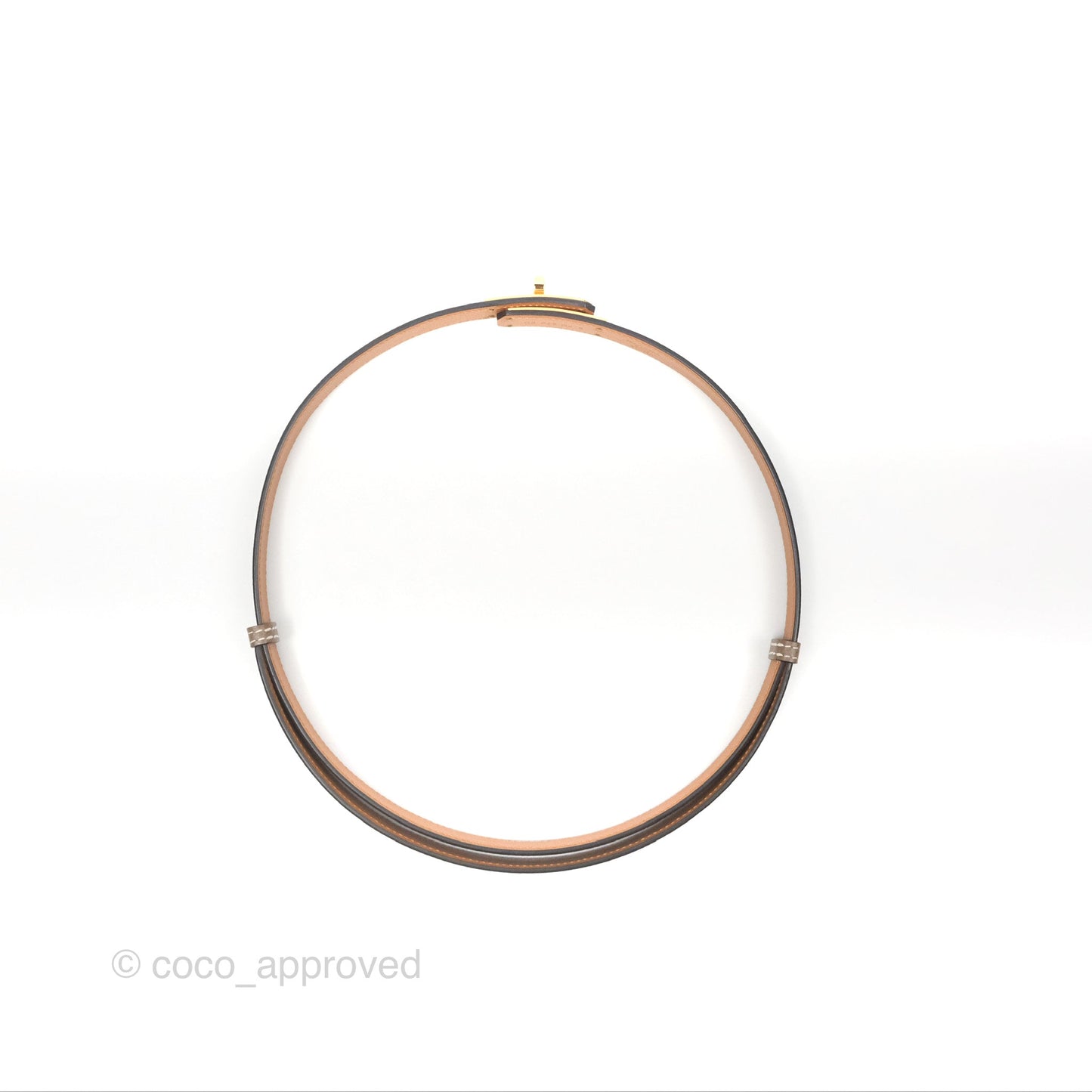 Hermès Epsom Kelly Buckle Belt Etoupe 18 Rose Gold Hardware
