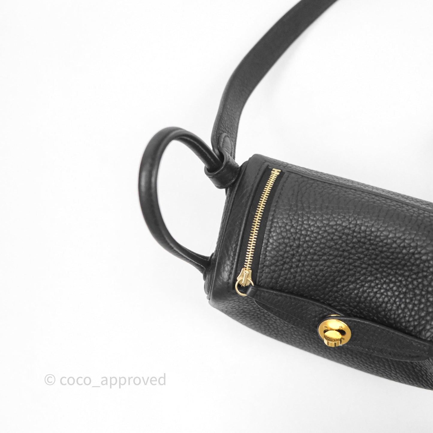 Hermès Mini Lindy 20 Noir 89 Clemence Gold Hardware
