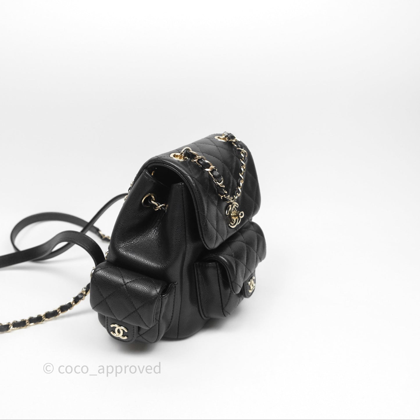 Chanel Small Duma Backpack Caviar Black Gold Hardware