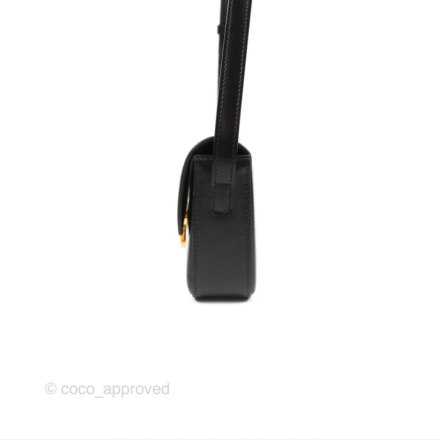 Celine Triomphe Shoulder Bag Black Calfskin