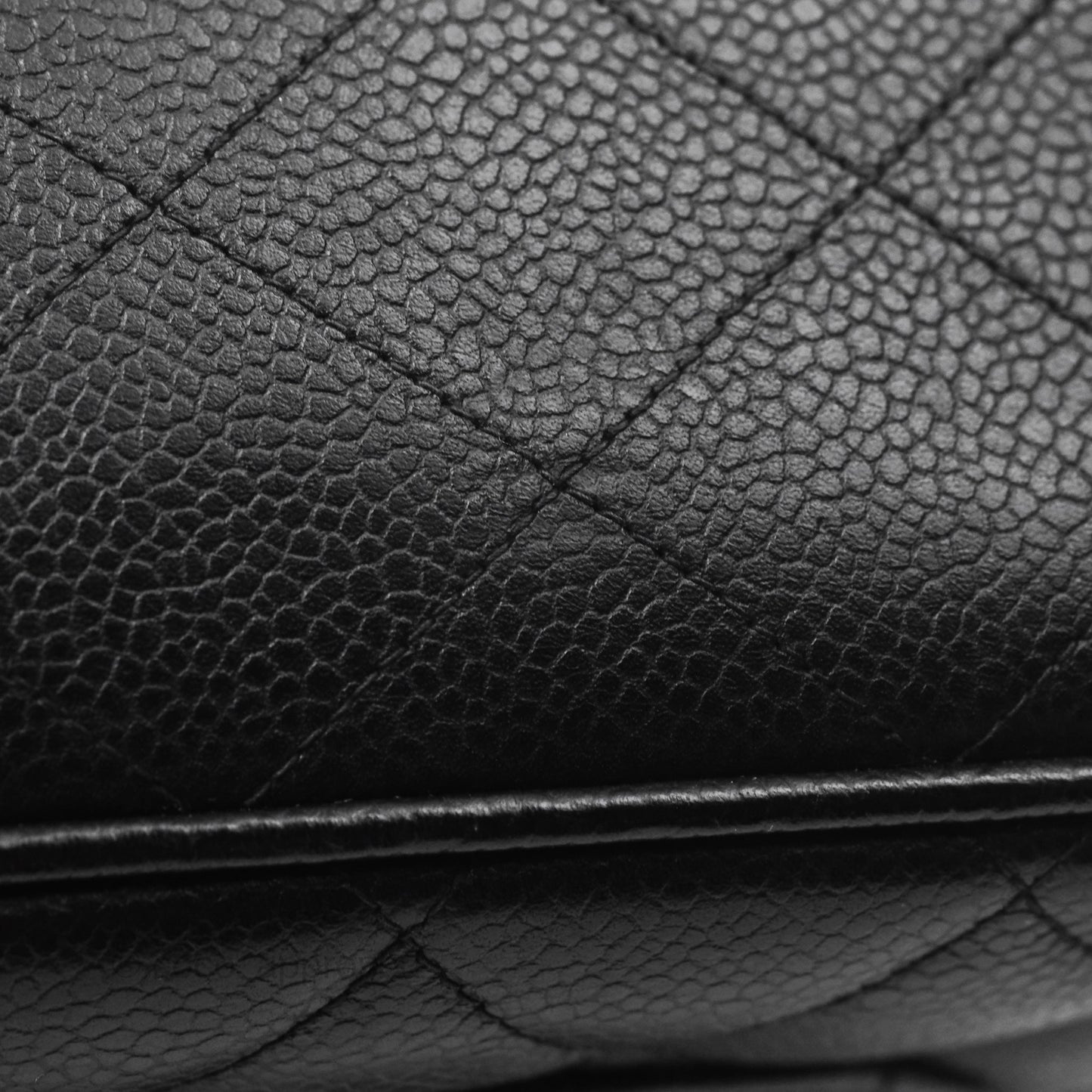 Chanel Vintage Jumbo Single Flap Black Caviar 24K Gold Hardware