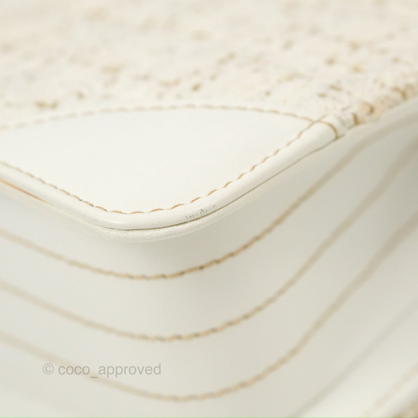Chanel Small Tweed Flap Bag White Aged Gold Hardware
