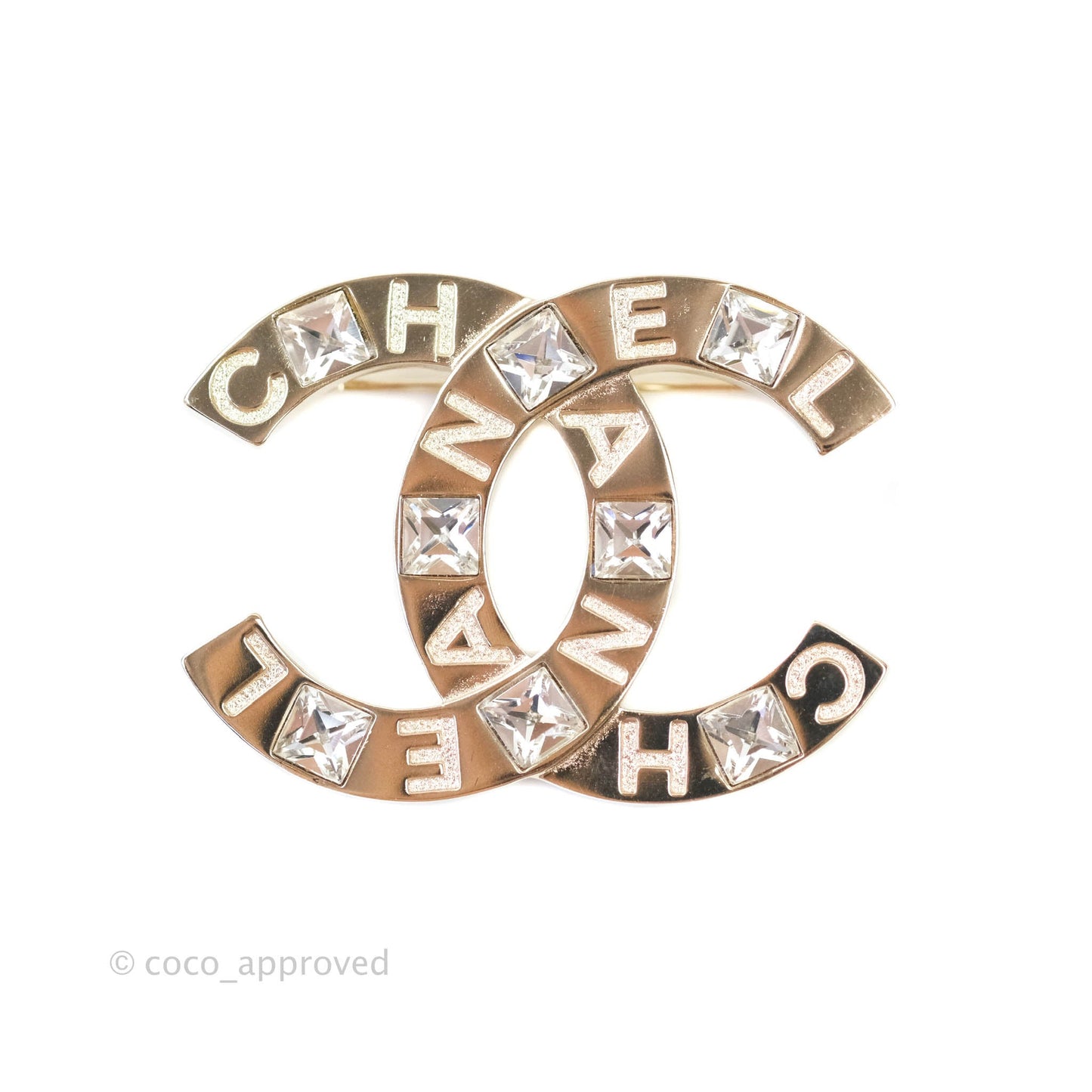 Chanel CC Crystal Brooch in Gold Tone 21P