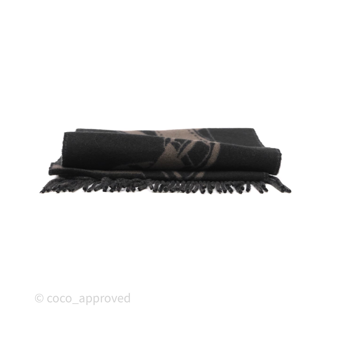Hermes Sangles En Zig Zag Scarf Noir / Basalte