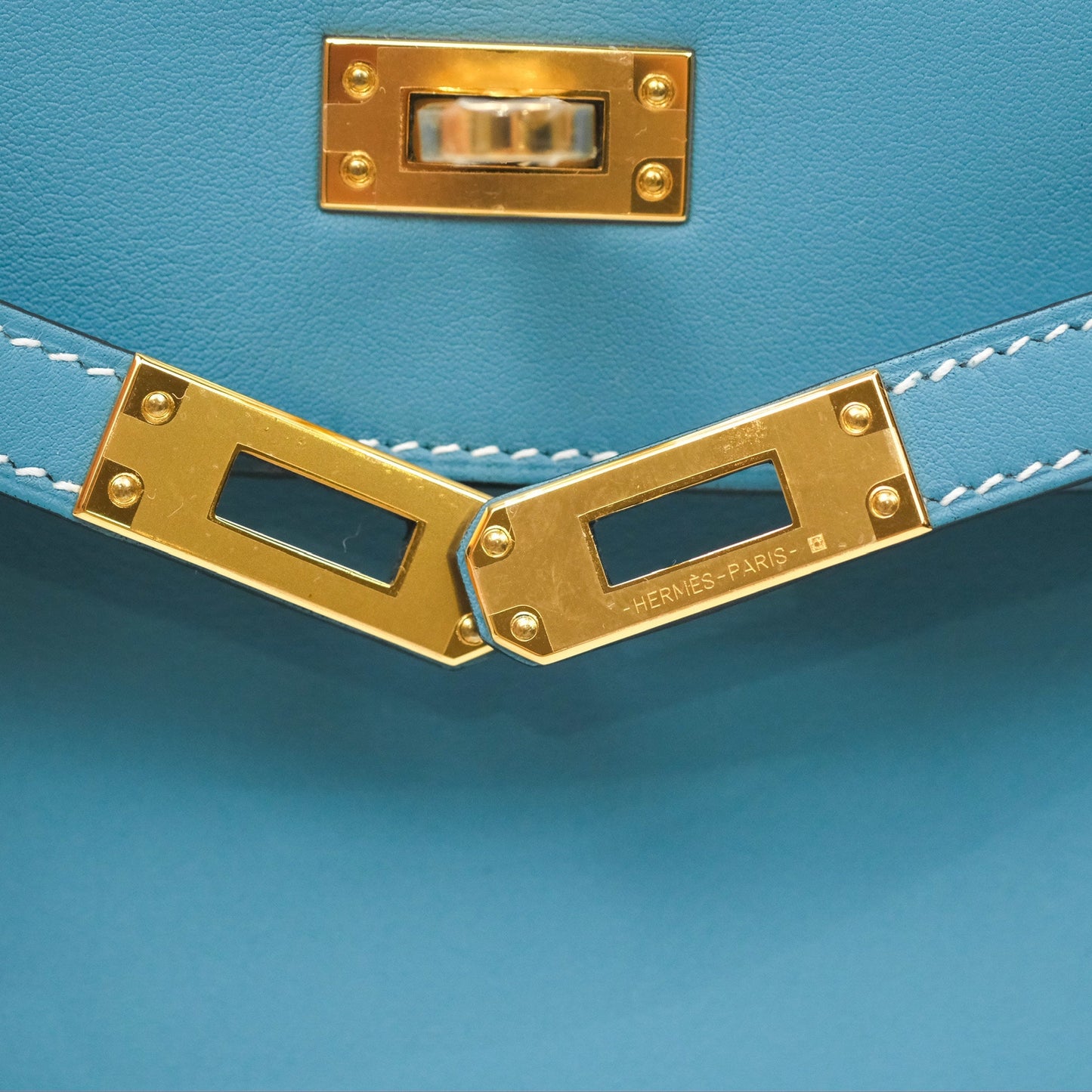 Hermès Kelly Mini Pochette Bleu Jean Swift Gold Hardware
