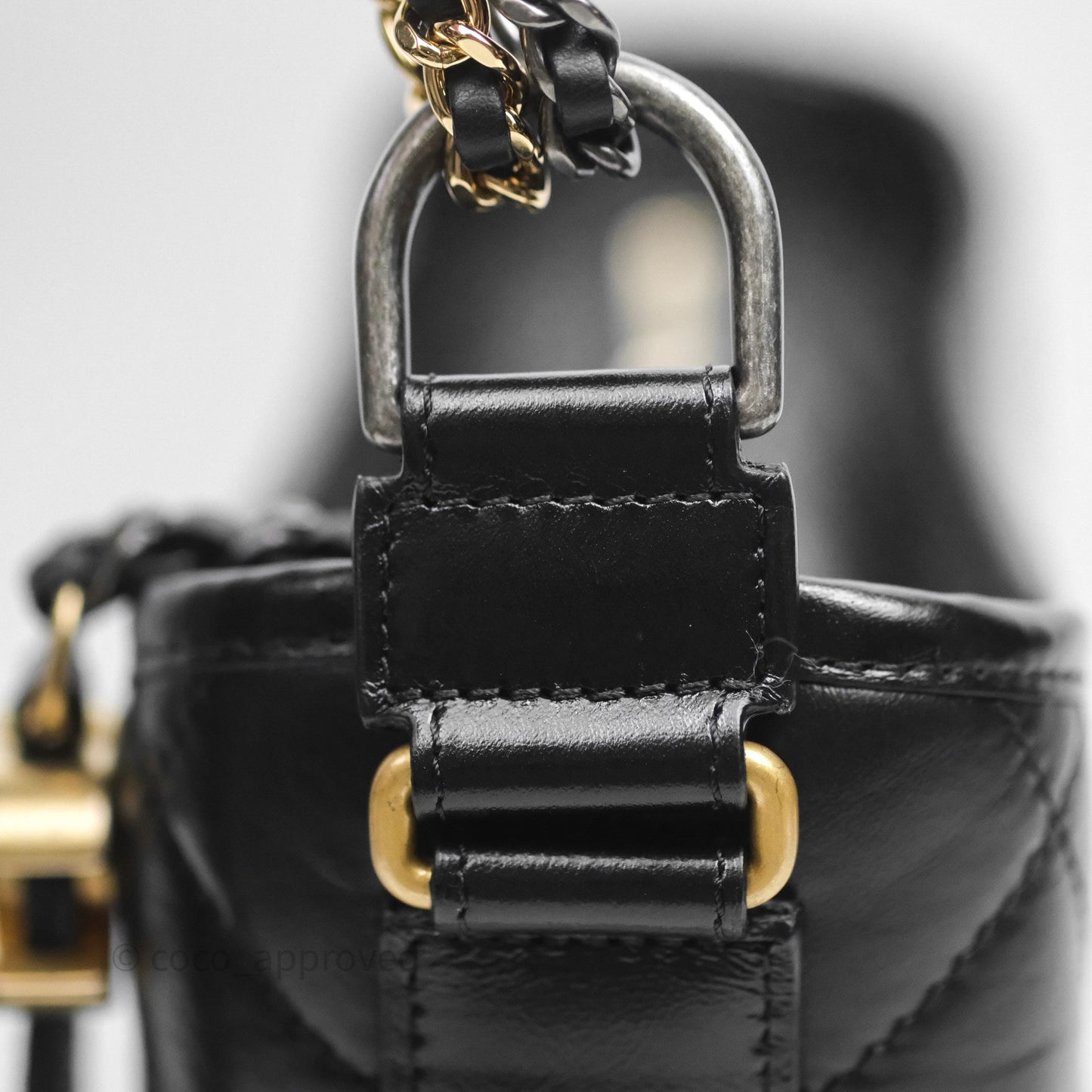 Chanel New Medium Gabrielle Hobo Quilted Black Aged Calfskin